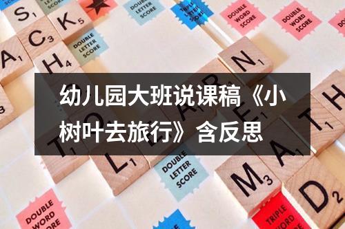 幼儿园大班说课稿《小树叶去旅行》含反思