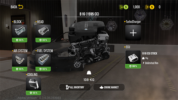 手动挡停车场2发动机改装界面