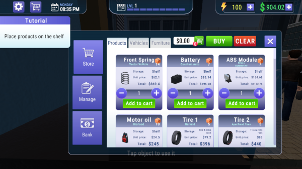 汽修店模拟器商城界面