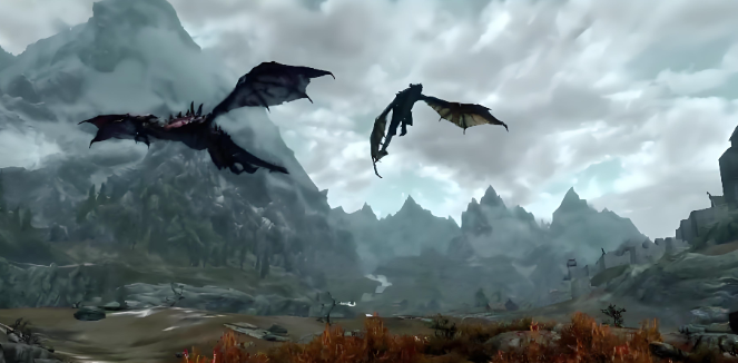 《上古卷轴5》玩家整花活 各种方法拯救主线被龙摔死士兵