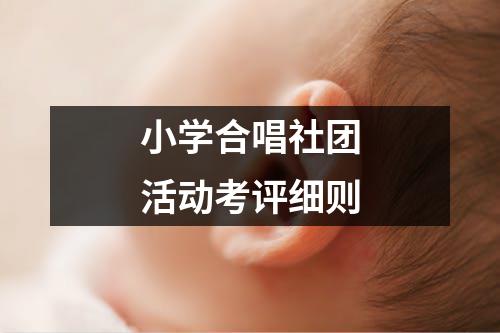 小学合唱社团活动考评细则