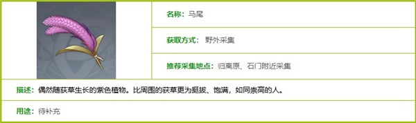 原神马尾采集位置一览