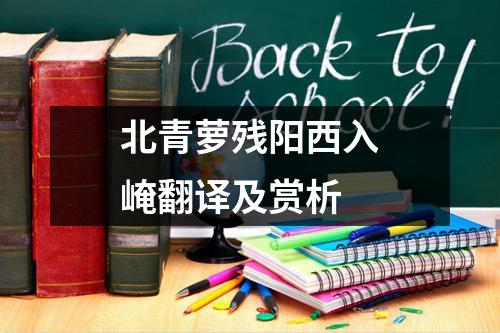 北青萝残阳西入崦翻译及赏析