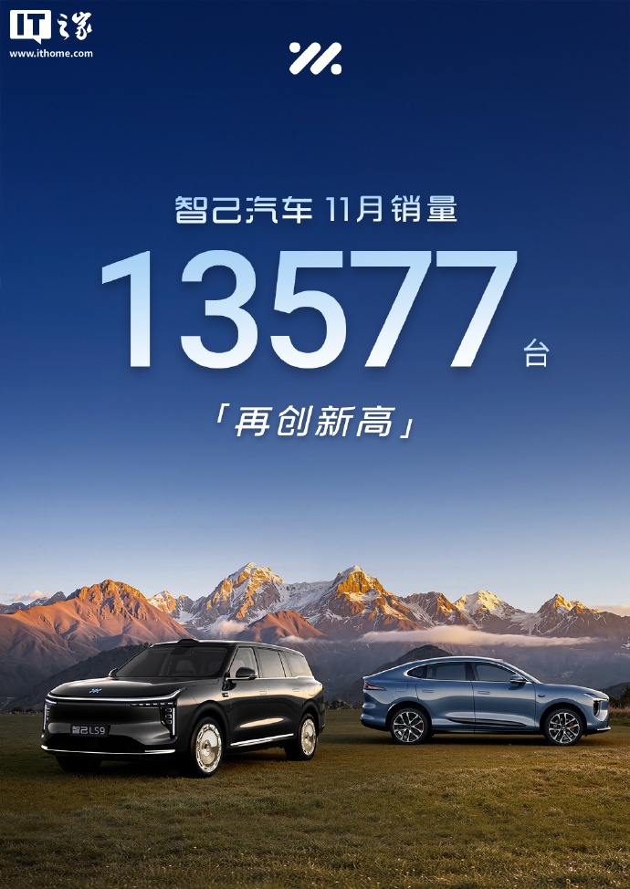 智己汽车 11 月销售 13577 台，再创品牌新高