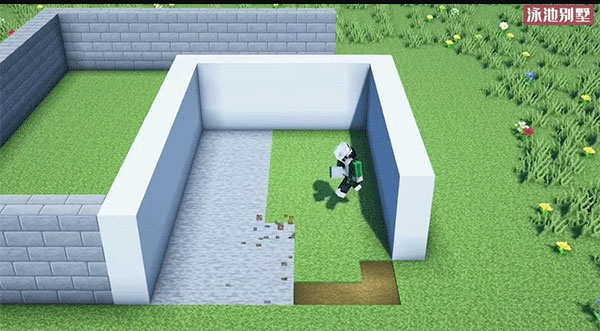 我的世界游泳池建造过程