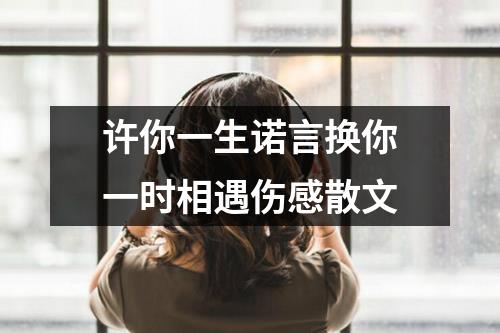 许你一生诺言换你一时相遇伤感散文