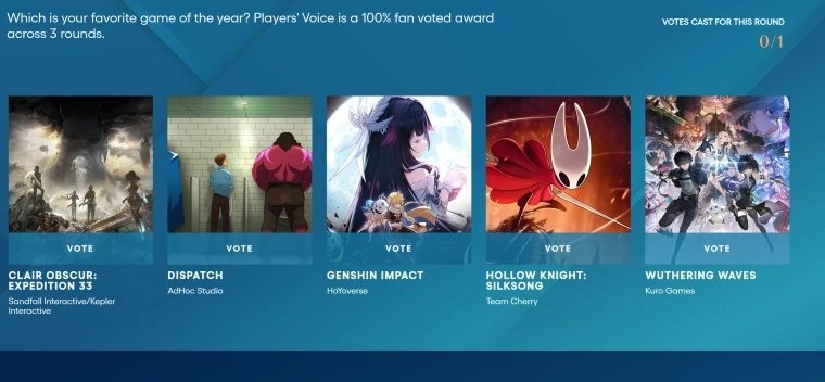 原鸣之争！TGA“玩家之声”投票进入最终决赛圈