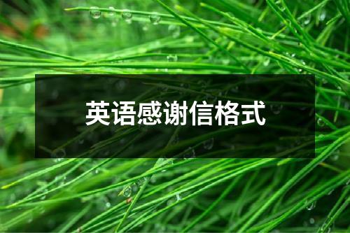 英语感谢信格式