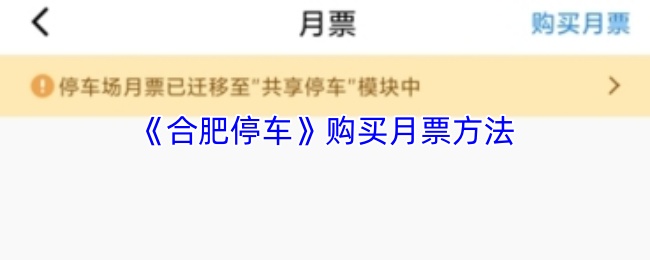 合肥停车怎么包月