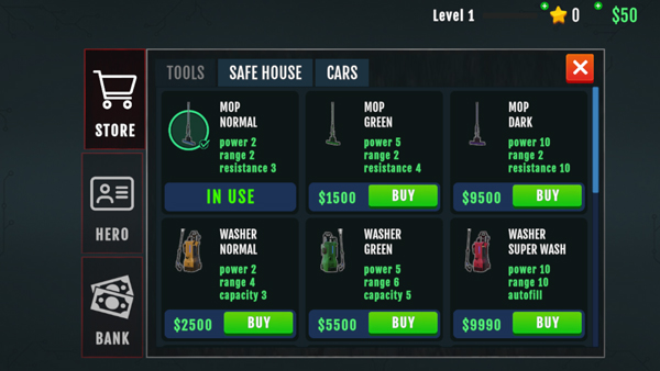 犯罪现场清洁工商店界面