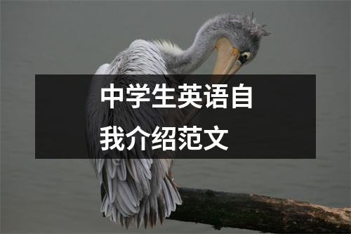 中学生英语自我介绍范文（整理14篇）