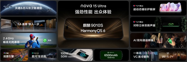 华为nova15 Ultra发布：首搭麒麟9010S、首次前后双红枫