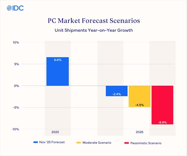 PC市场被内存坑惨了 2026年PC整机售价或最高上涨8%