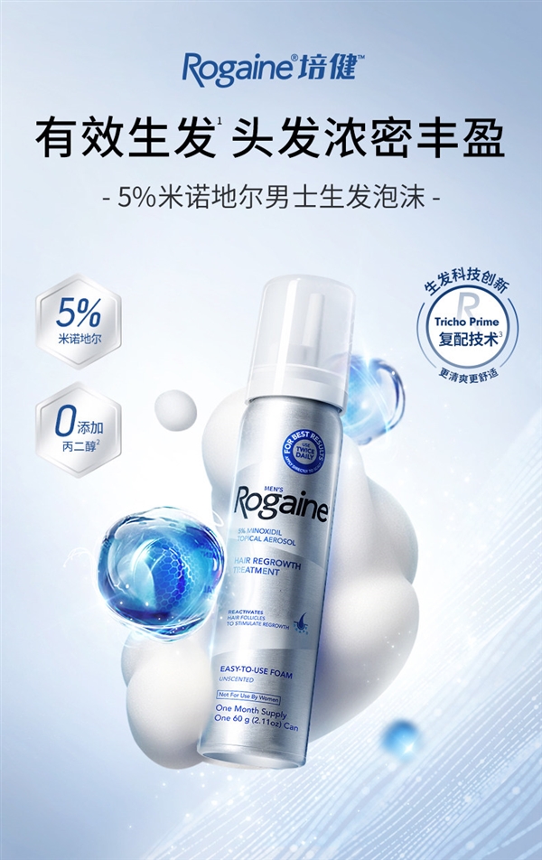 中年男人的福音！米诺地尔原研者培健3瓶喷剂刚需速囤