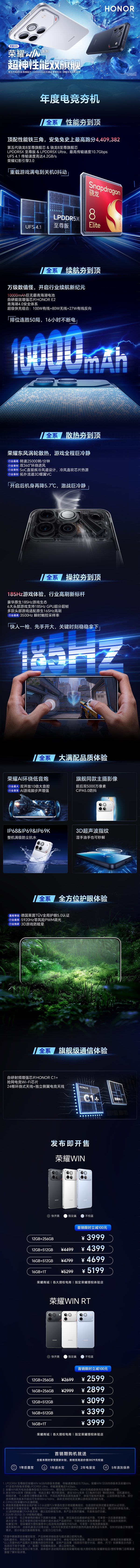 2599元起 一图读懂荣耀WIN系列：全球首款10000mAh旗舰 淘汰充电宝